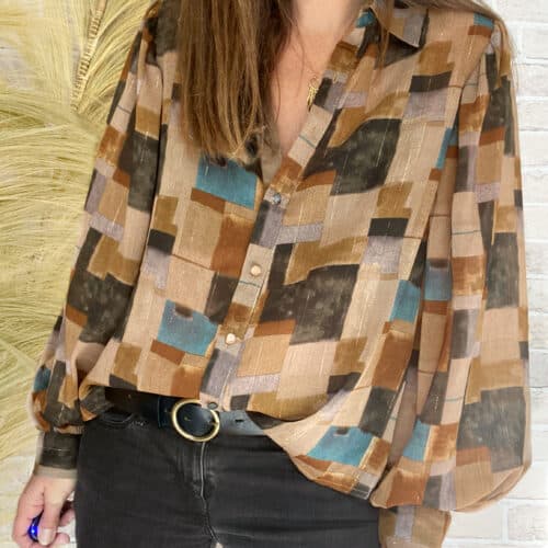 Chemise Nina à motifs taupe