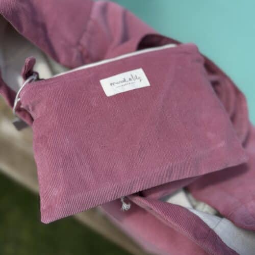 Pochette en velours bois de rose Marcel et Lily