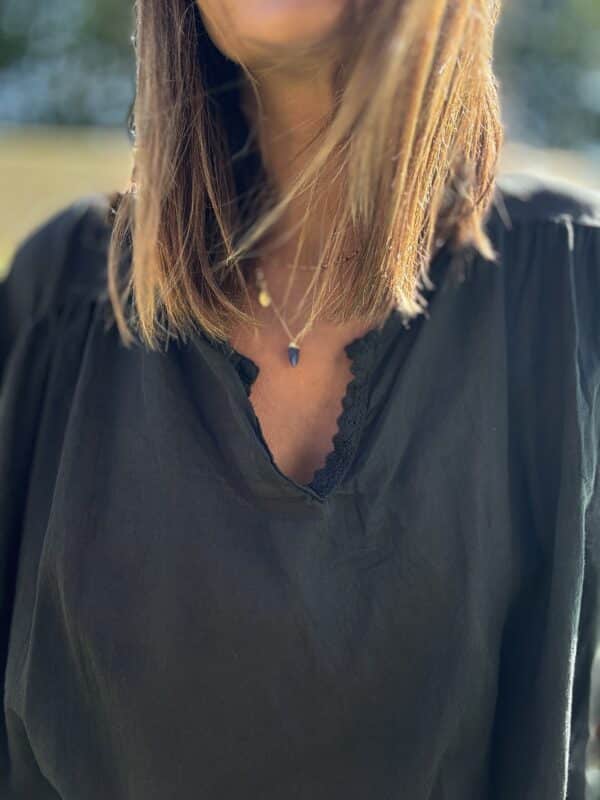 blouse Agathe noire oversize – Image 2
