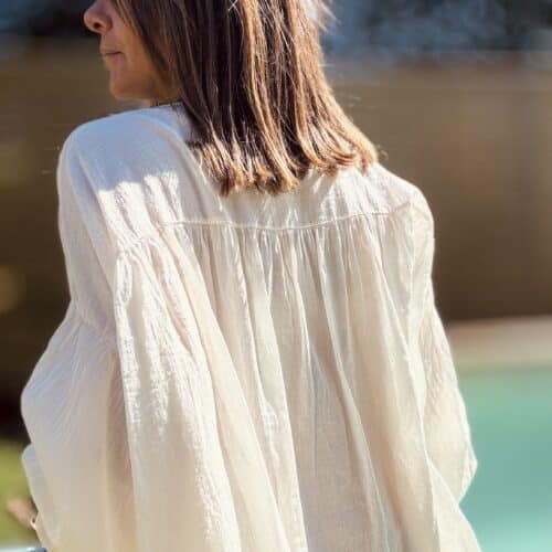 blouse  Agathe oversize en voile de coton écru