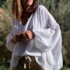 blouse Agathe blanche oversize – Image 2