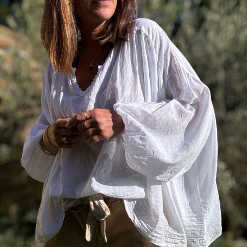 blouse Agathe blanche oversize