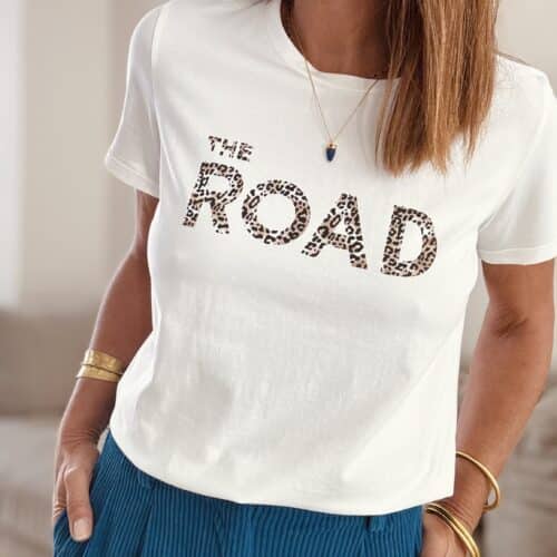 tee-shirt blanc the road