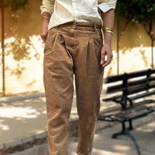 Pantalon Pila en velours camel