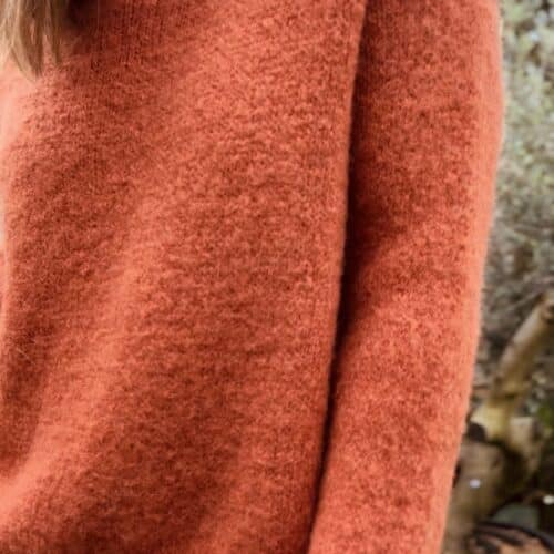 pull rouille en kid mohair Hatice