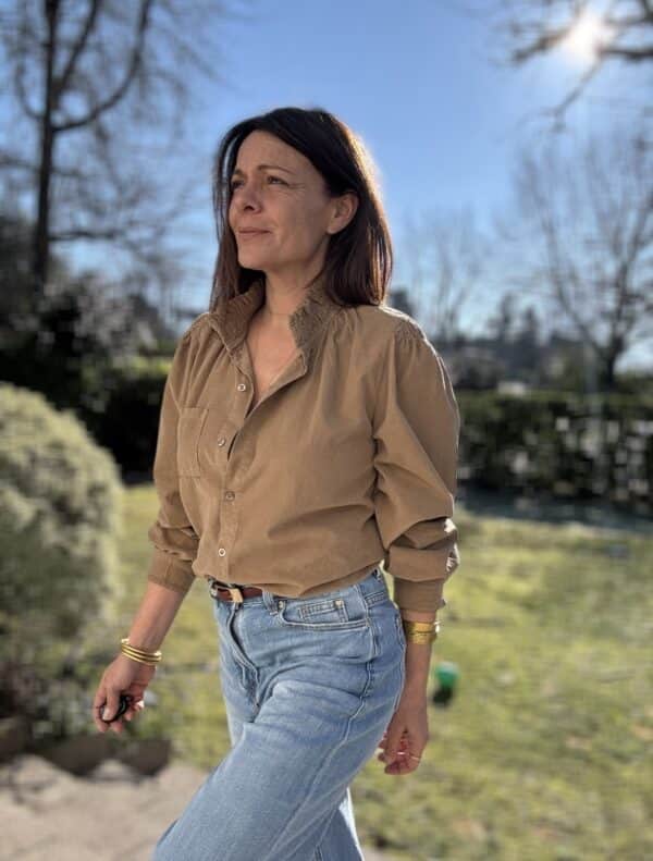 Chemise Brune en velours tan – Image 4