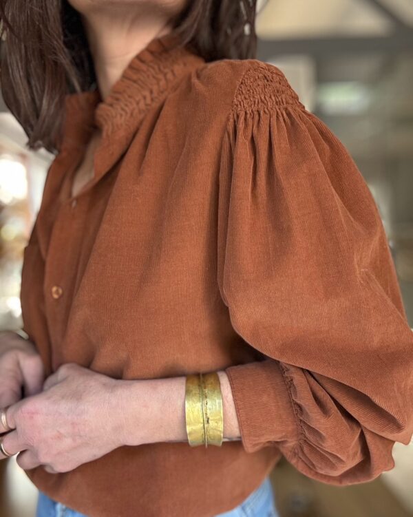 Chemise Brune en velours rouille – Image 5
