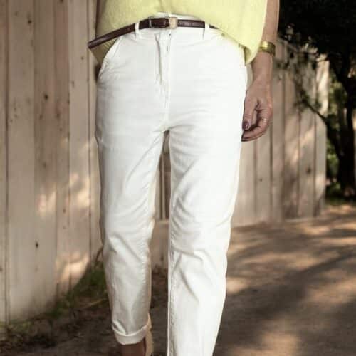 Jean Aurel coupe mom fit blanc