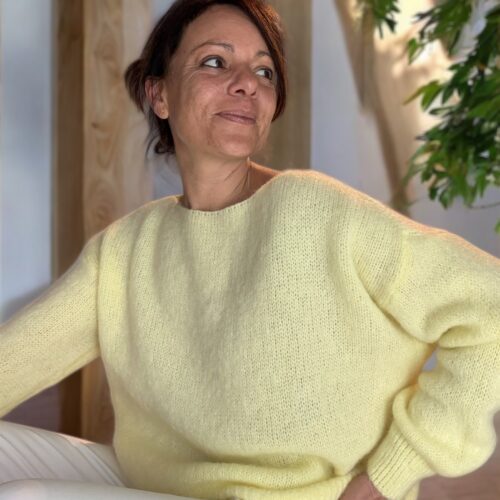 Pull Nelly en kid mohair jaune