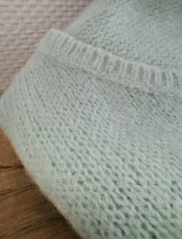 Gilet manches courtes Liani en kid mohair vert d'eau – Image 7