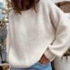pull ample en kid mohair écru, fabrication italienne