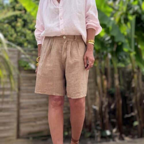 Short en lin camel Timéo