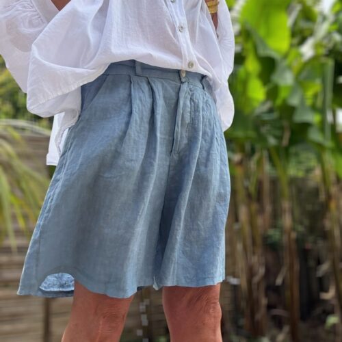 Short en lin bleu Timéo