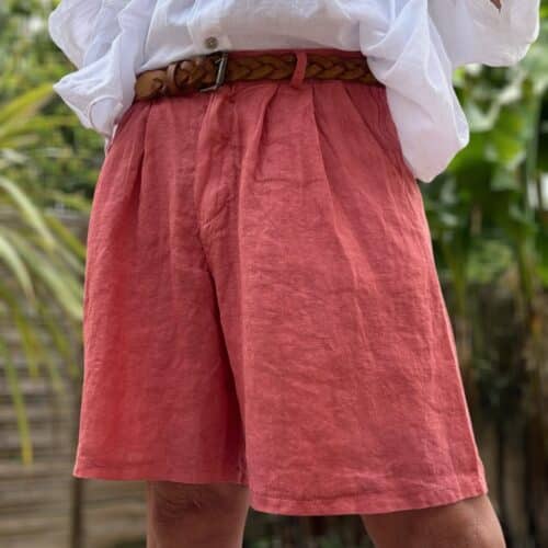 Short en lin terracotta Timéo
