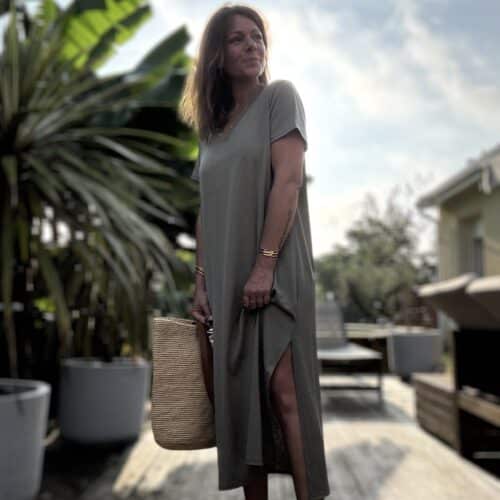 Robe longue kaki Azia