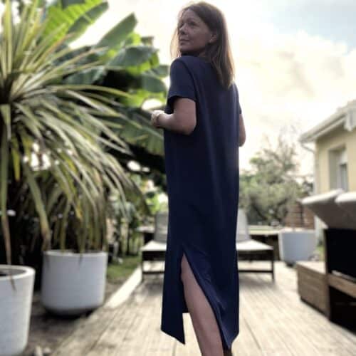 Robe longue marine Azia