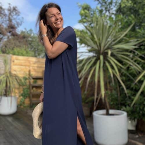 Robe longue marine Azia