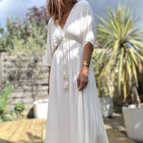 Robe longue écrue Lénaé
