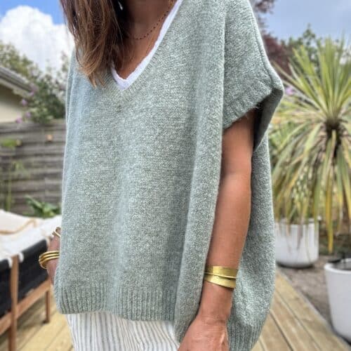 Pull oversize en kid mohair sauge Noé