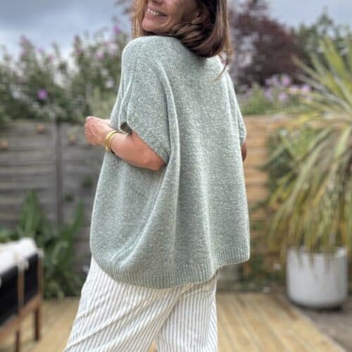 Pull oversize en kid mohair sauge Noé