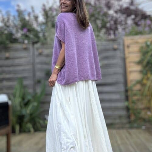 Pull oversize en kid mohair mauve Noé