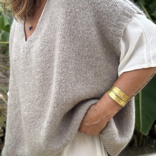 Pull oversize en kid mohair taupe Noé