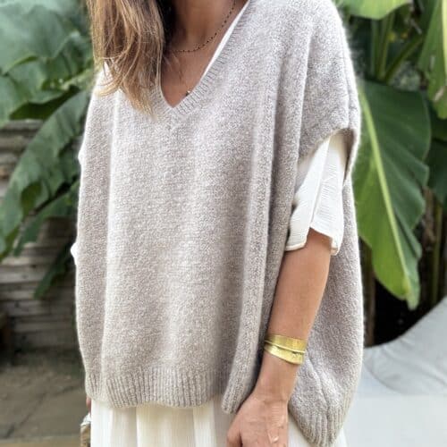 Pull oversize en kid mohair taupe Noé