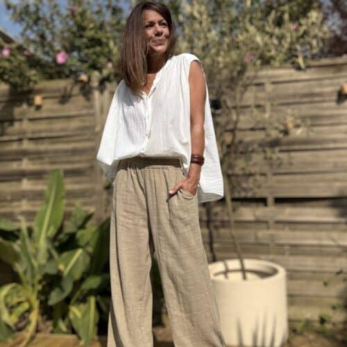 Chemise ample en voile de coton écru Isée