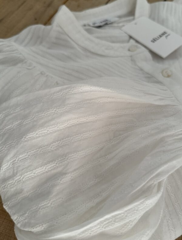 Chemise en voile de coton blanc brodé Séliane – Image 8