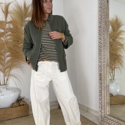 Veste matelassée en coton kaki