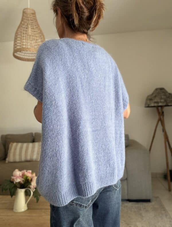 Pull oversize en kid mohair bleu Noé – Image 5
