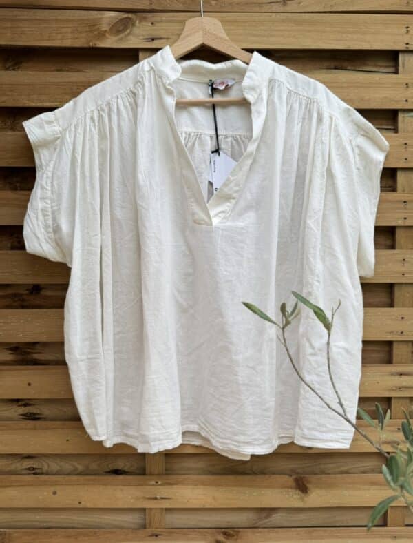 Blouse ample Théa en voile de coton écru – Image 6
