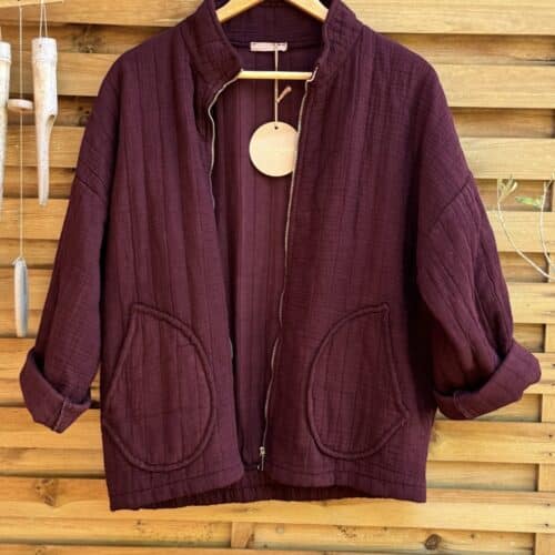 Veste matelassée légère en coton prune