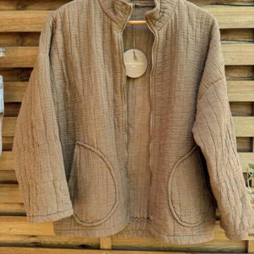 Veste matelassée légère en coton camel