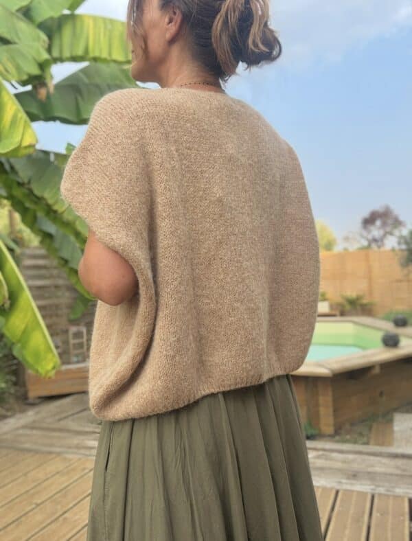 Pull ample en baby alpaga camel – Image 2