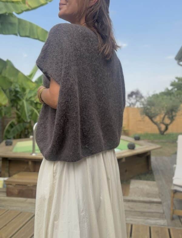 Pull ample en baby alpaga chocolat – Image 5
