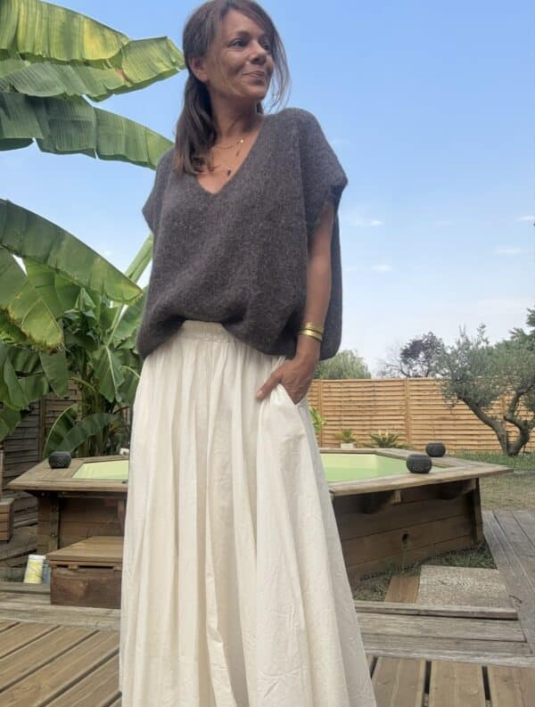 Pull ample en baby alpaga chocolat – Image 6