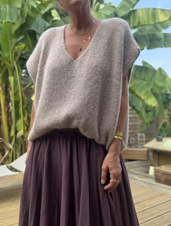 Pull ample en baby alpaga taupe – Image 3