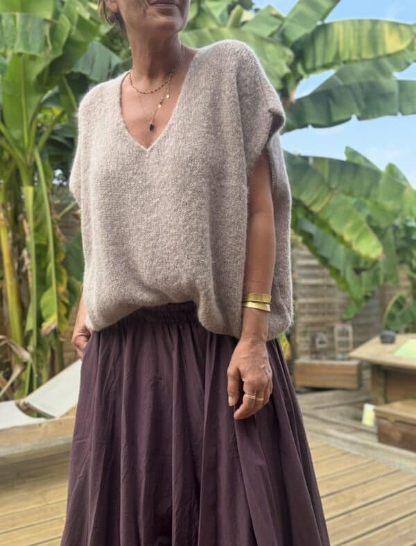 Pull ample en baby alpaga taupe – Image 5