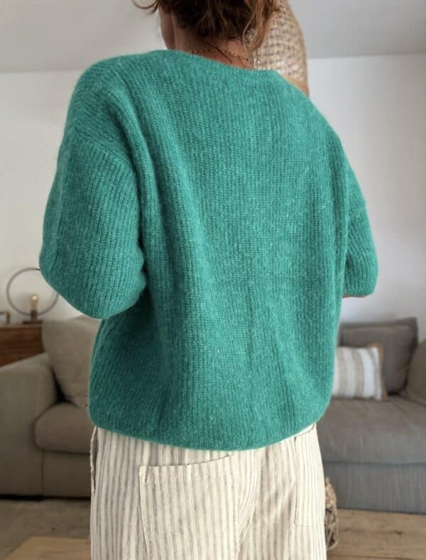 gilet en baby alpaga vert Lory manches courtes – Image 5