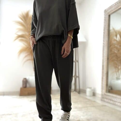 Pantalon noir délavé vintage