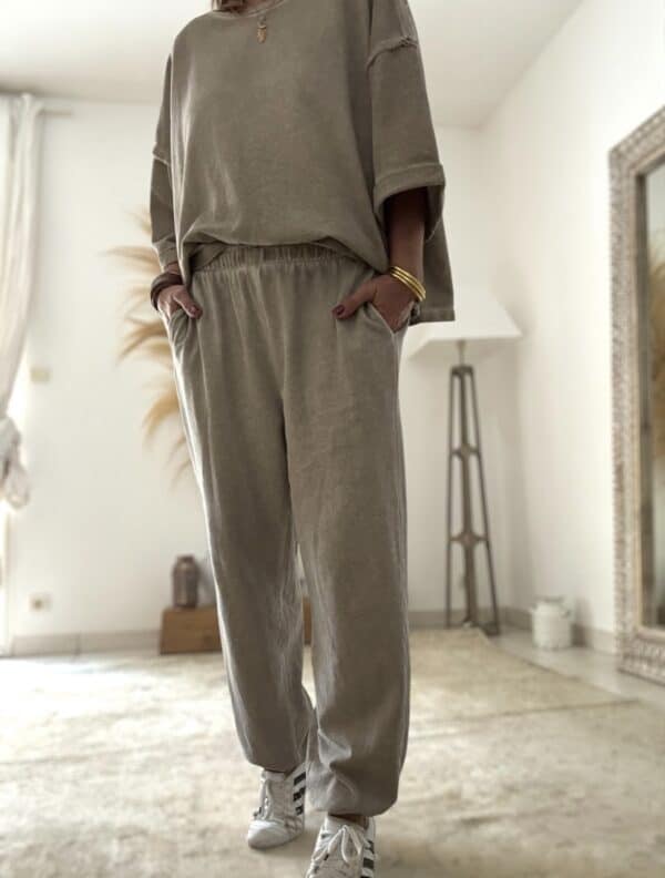 Pantalon beige délavé vintage – Image 4