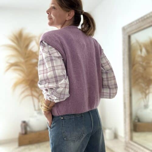 Gilet sans manches lavande en mohair