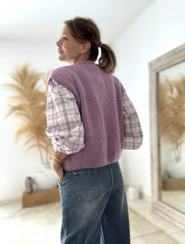 Gilet sans manches lavande en mohair – Image 2