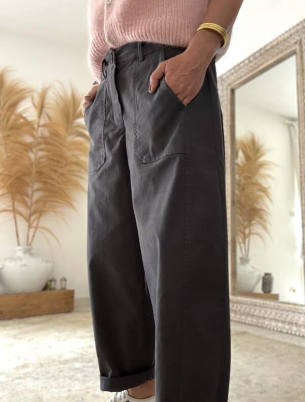 Pantalon barrel gris anthracite – Image 5