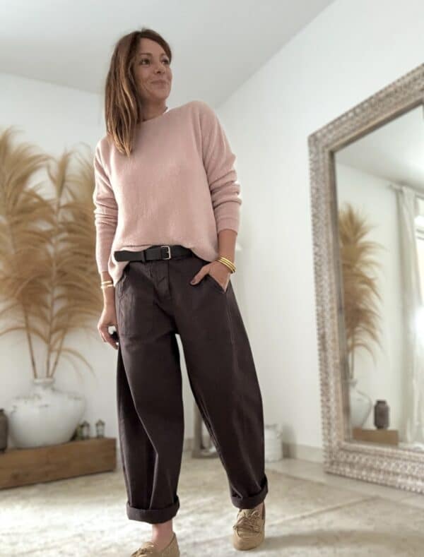 Pull rose antique en baby alpaga – Image 7