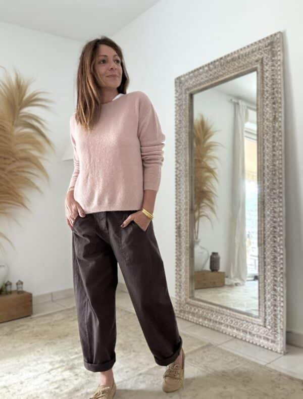 Pull rose antique en baby alpaga – Image 2