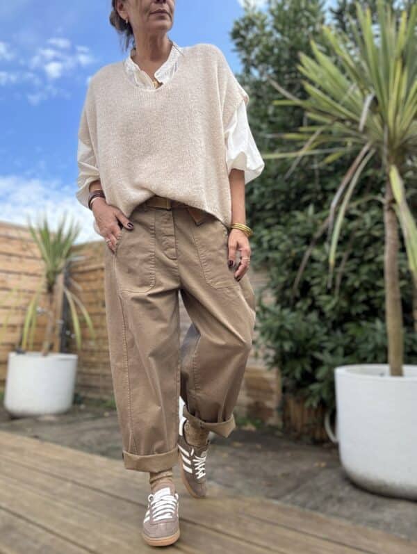 Pantalon barrel camel – Image 6