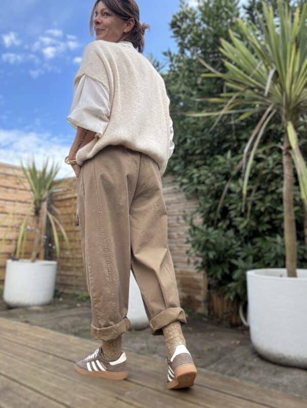 Pantalon barrel camel – Image 7