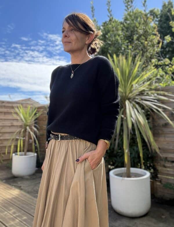 Pull noir en baby alpaga